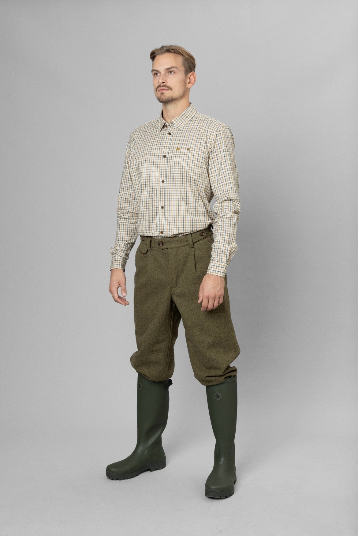 Oxford Shooting Skjorte - Classic Blue/Classic Brown Check – Seeland