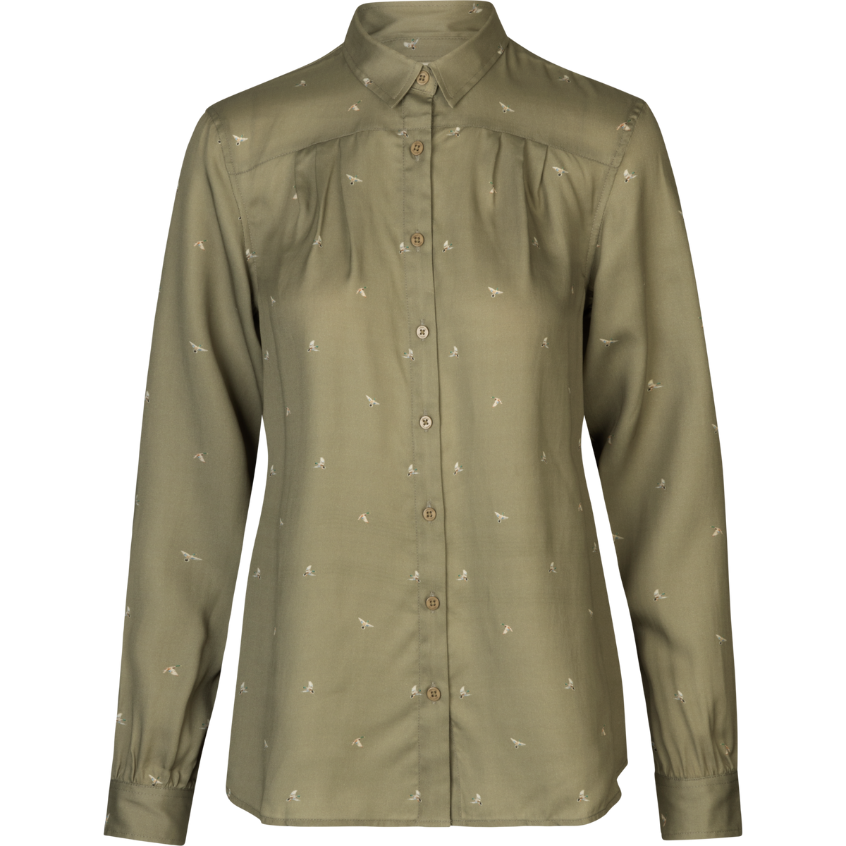 Abigail L/S Skjorte Dame Dust Green/Flying Ducks – Härkila