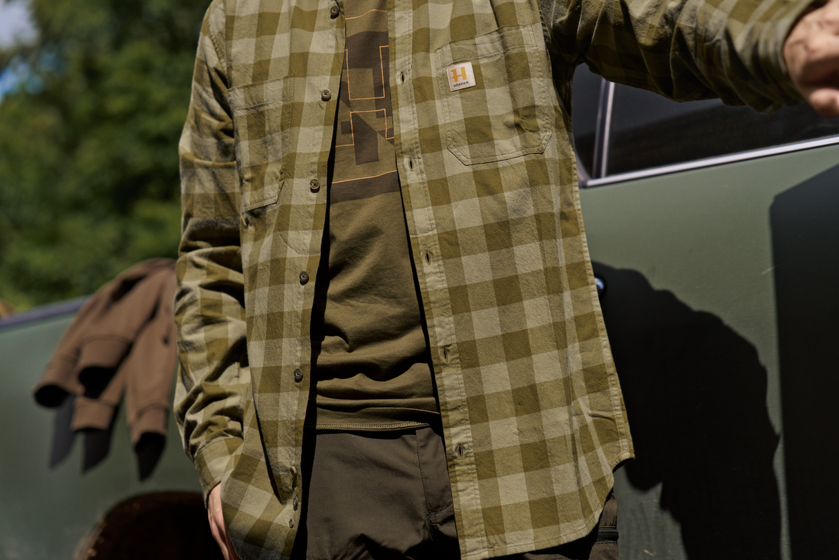 Skandinavisk L/S-Skjorte – Dark Olive Check – Härkila