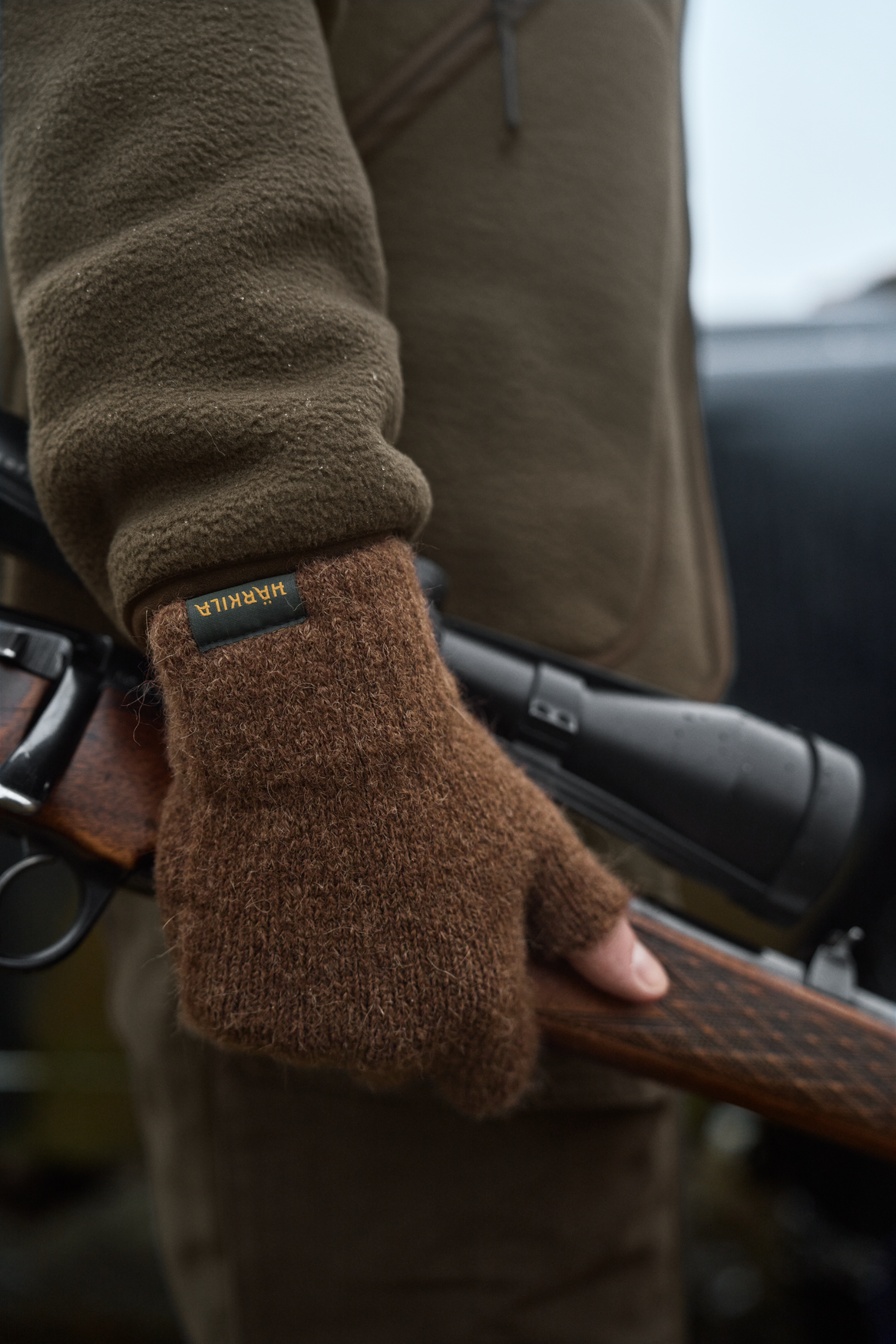 Alpacka fingervanter – Pinecone Brown – Härkila