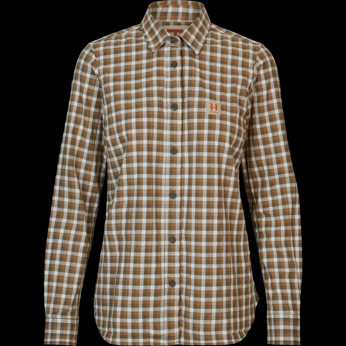 Fjell L/S-Skjorte Til Kvinner Dark Olive Check – Härkila