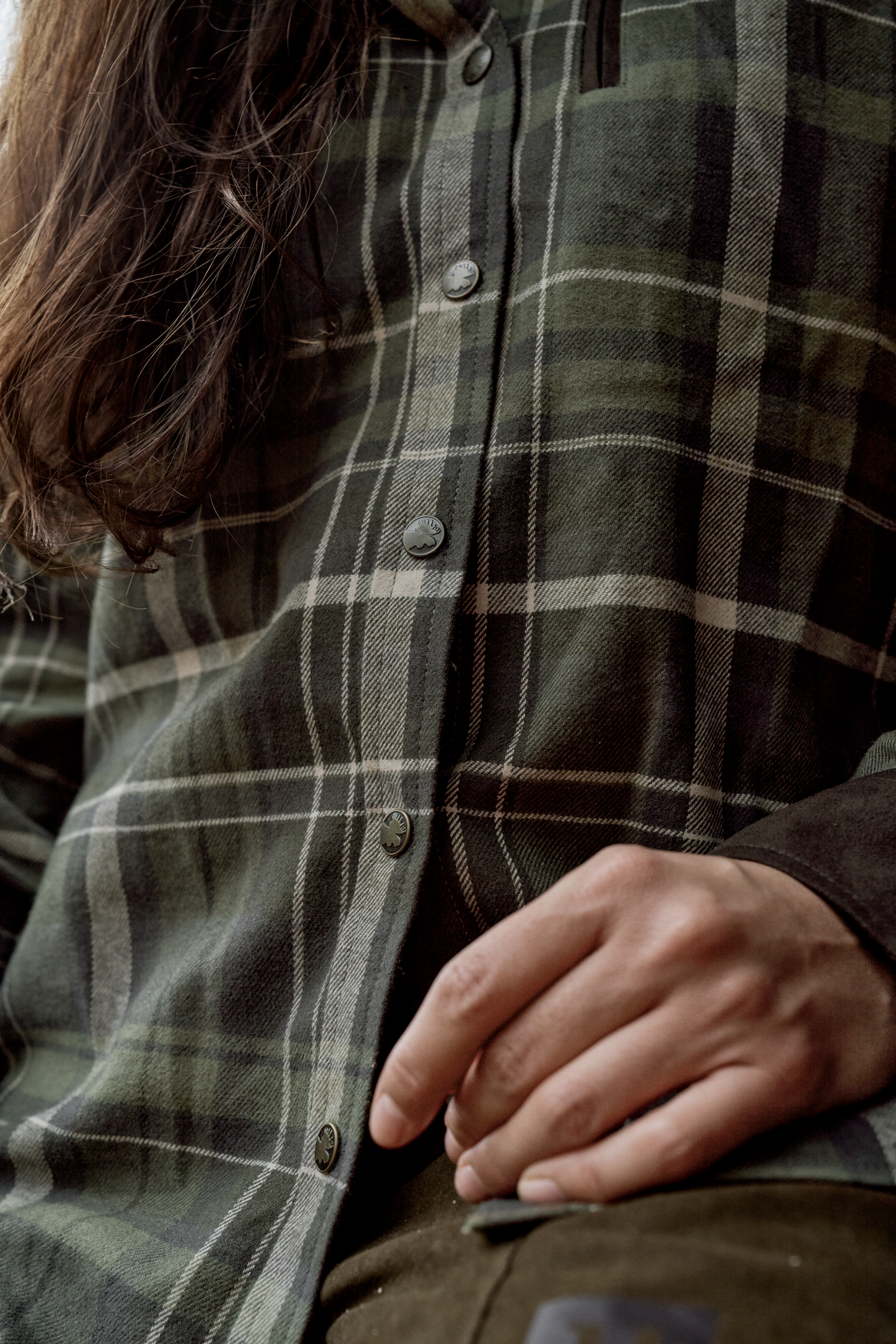 Pajala L/S Skjorte Dame – Olive Check – Härkila