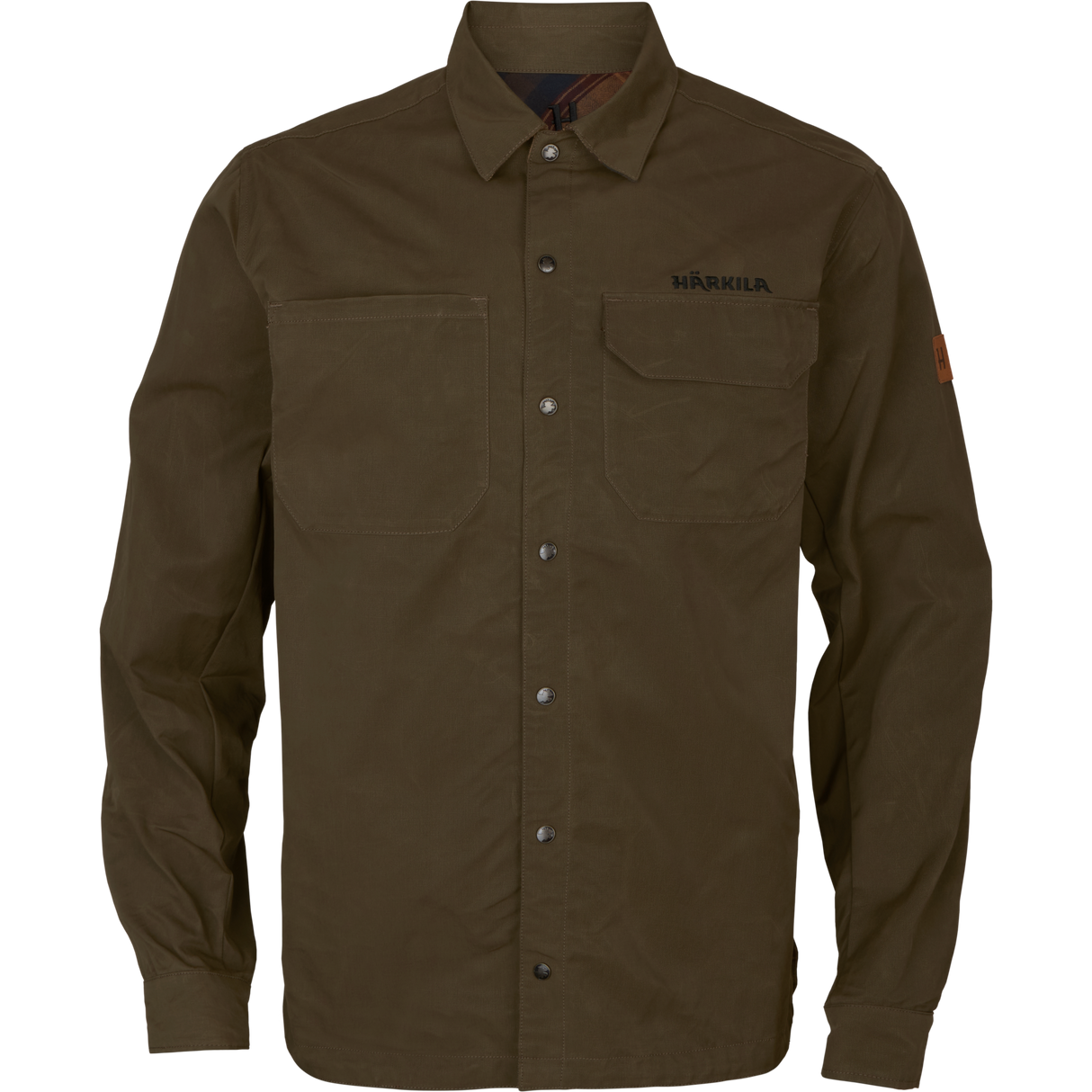 Eirik vendbar skjortejakke Dark Warm Olive/Burgundy – Härkila