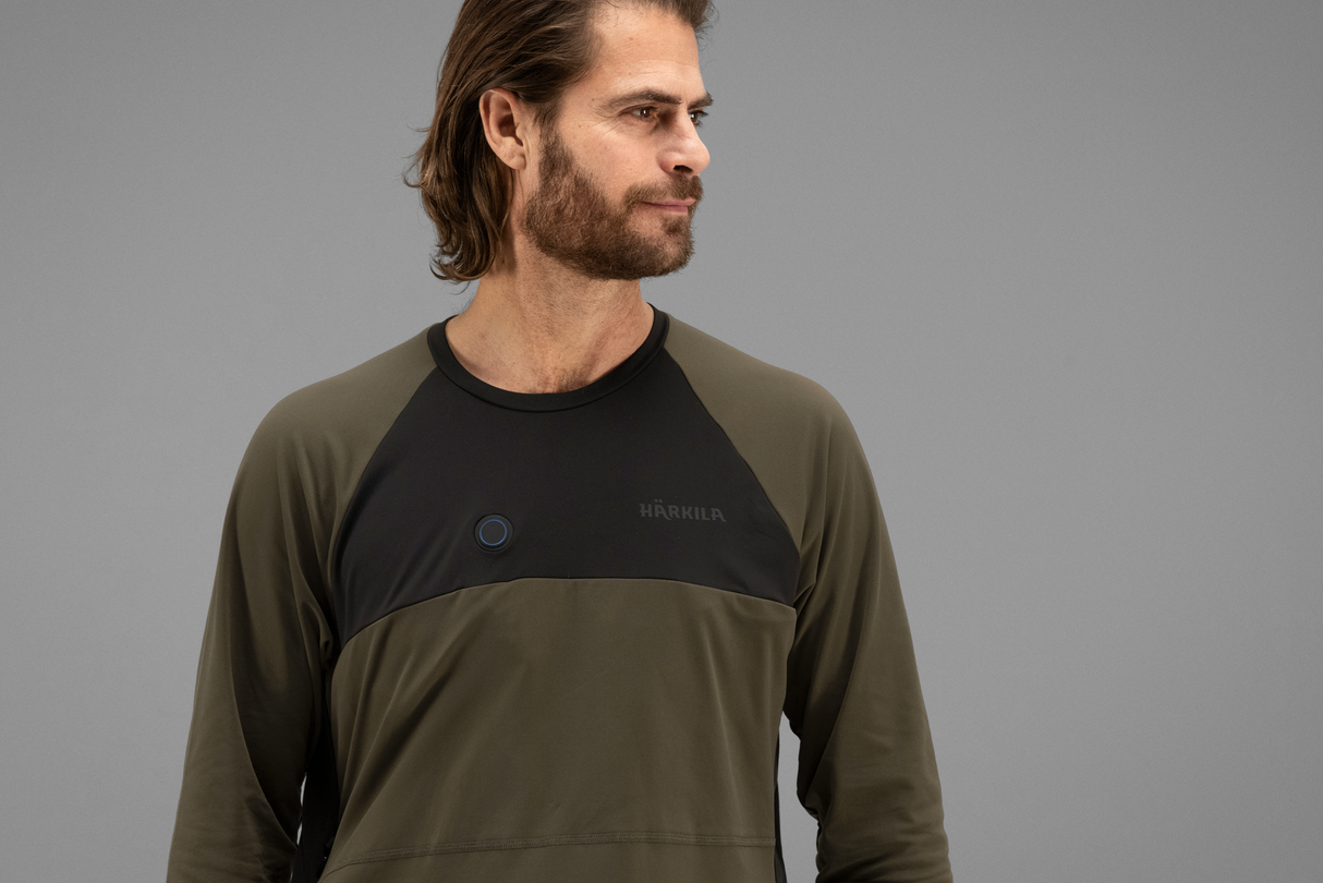 Heat L/S t-skjorte Willow Green/Svart – Härkila