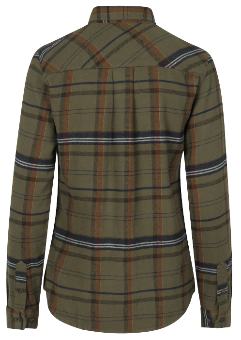 Skye Flannel Skjorte Til Kvinner - Grape Leaf/Terracotta Check – Seeland