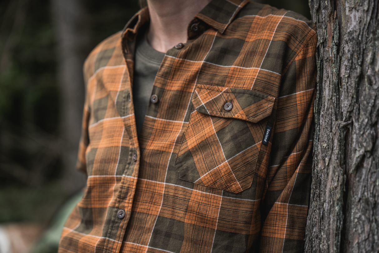 Skye Flannel Skjorte Til Kvinner - Grizzly Brown/Terracotta Check – Seeland