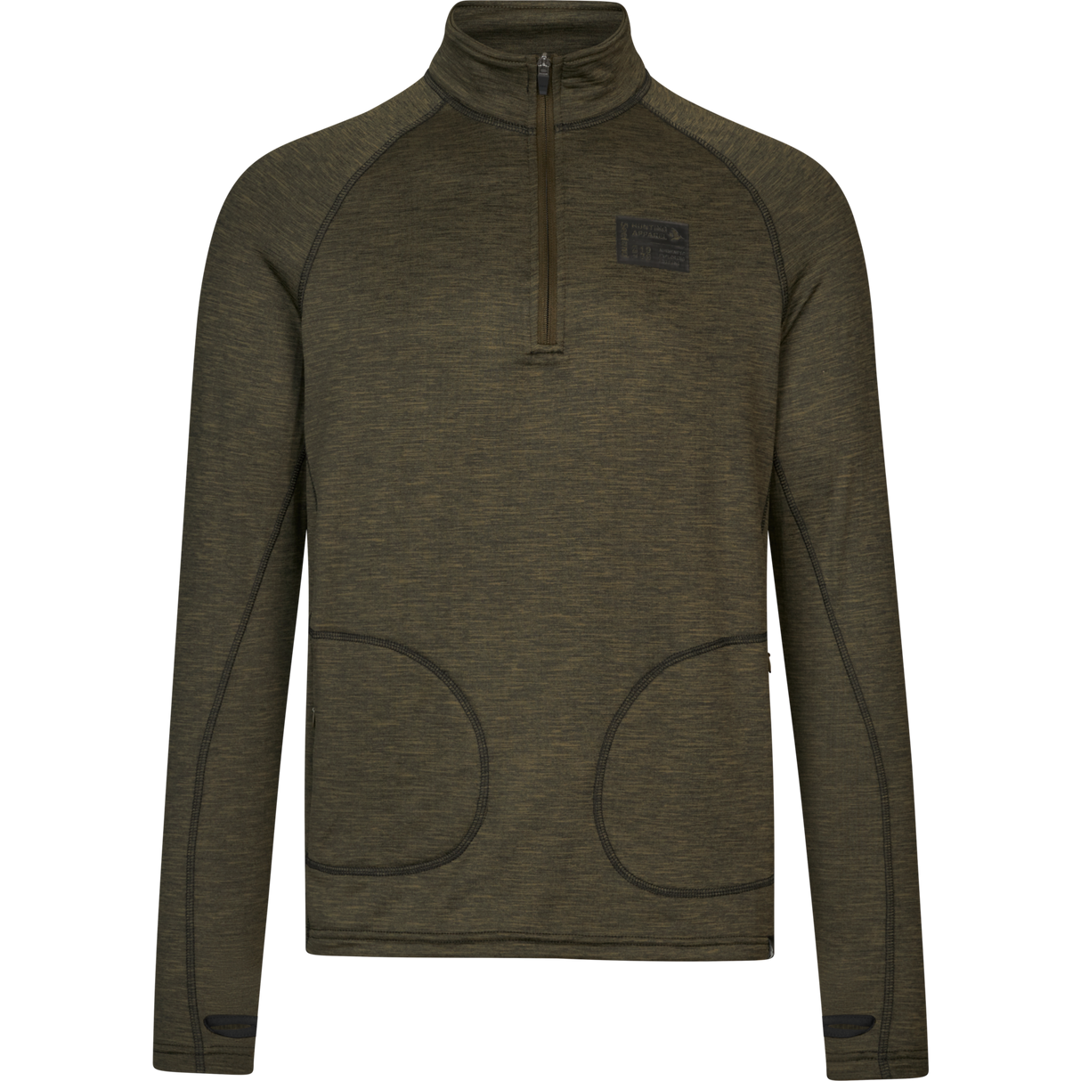 Peak Halv Glidelås Pine Green Melange – Seeland