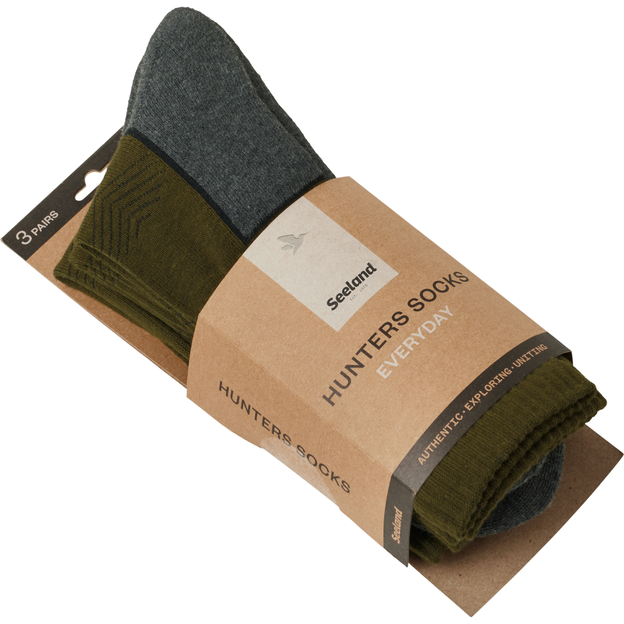 Field Sokker - 3-pakning Pine Green/Dark Grey – Seeland
