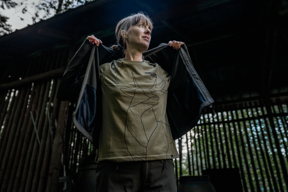 Deer On Line T-skjorte Dame – Military Olive – Seeland