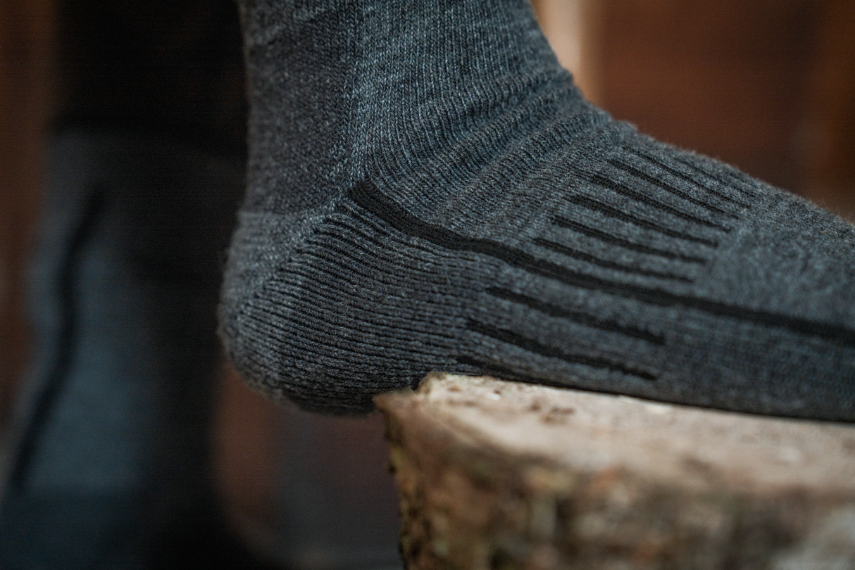 Field Heavy Merino Sokker - Gråmelert/Svart – Seeland