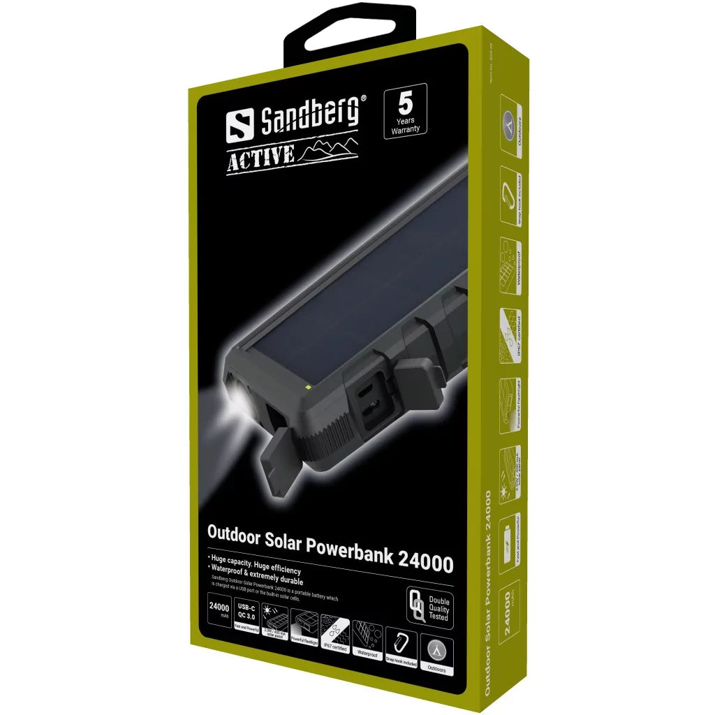 Solcelle-Powerbank 24000mAh – Sandberg