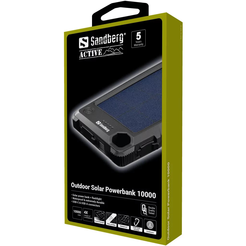 Solcelle Powerbank 10000mAh – Sandberg