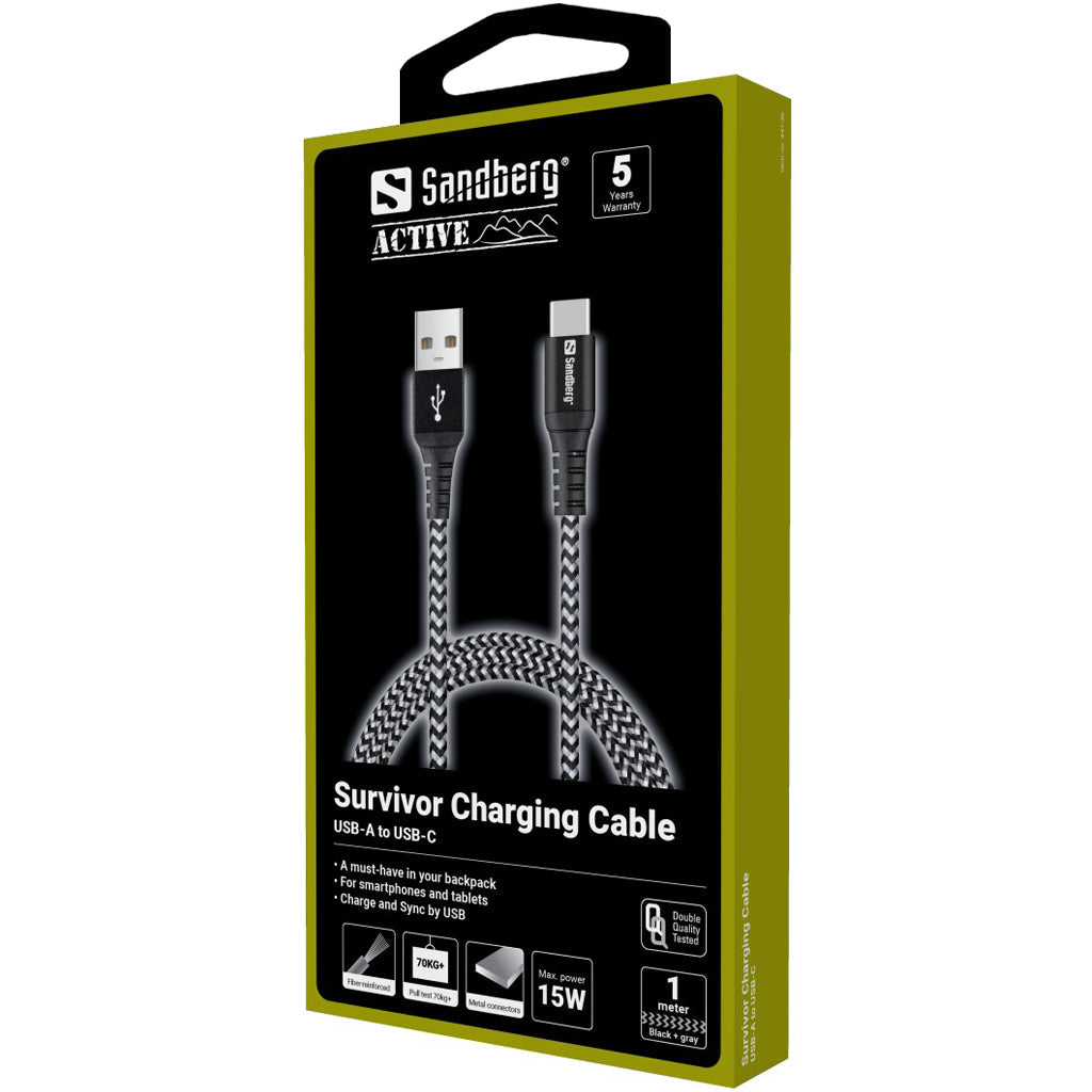 Survivor USB-C - USB-A Ladekabel – Sandberg