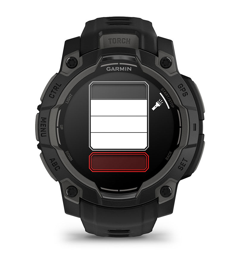 Instinct® 3 – 45 mm, AMOLED, Svart med svart rem