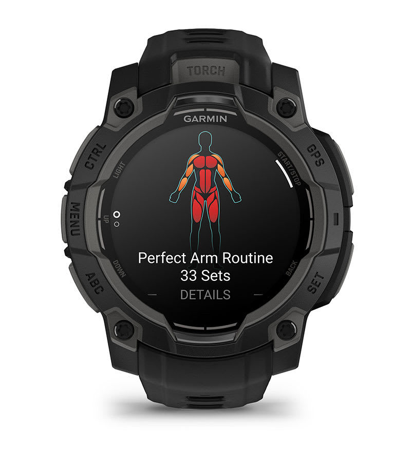 Instinct® 3 – 45 mm, AMOLED, Svart med svart rem