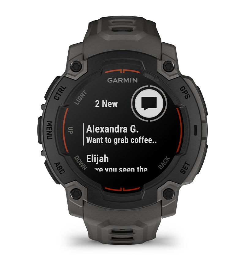 Instinct® E – 45 mm, Svart med Charcoal rem
