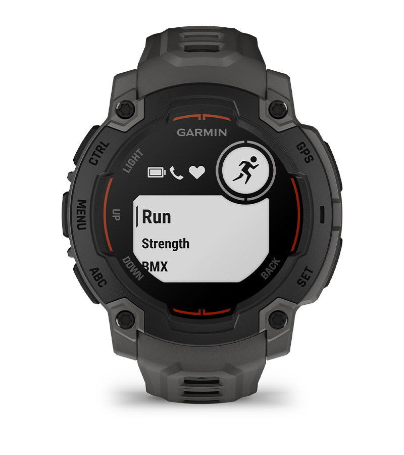 Instinct® E – 45 mm, Svart med Charcoal rem