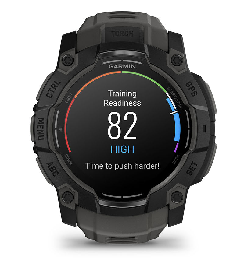 Instinct® 3 – 50 mm, AMOLED, Svart med Charcoal rem