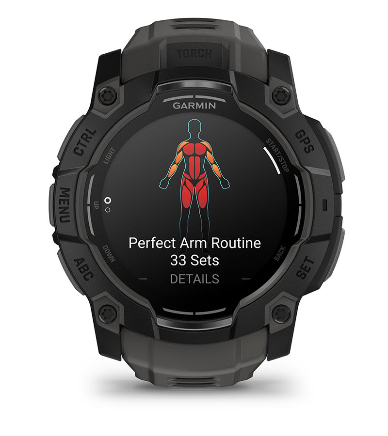 Instinct® 3 – 50 mm, AMOLED, Svart med Charcoal rem