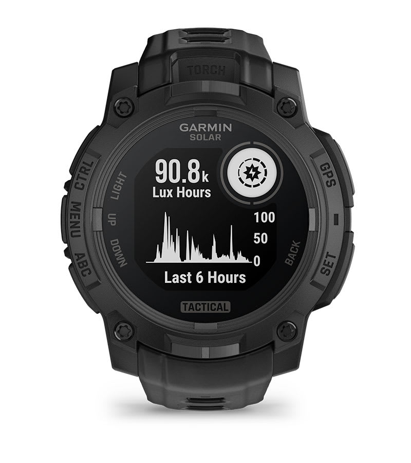Instinct® 3 – 45 mm, Solar, Tactical Edition, Svart med svart rem