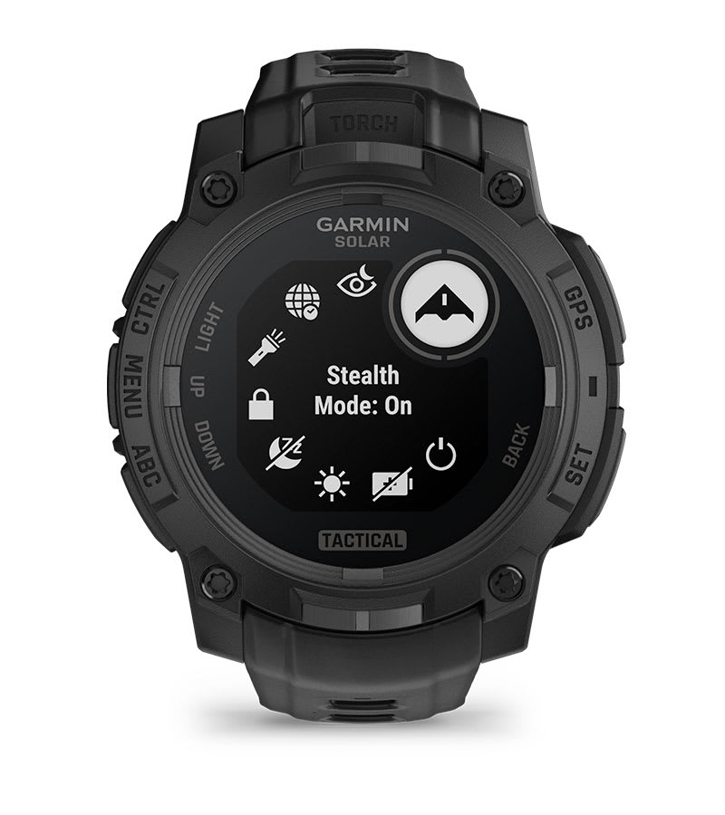 Instinct® 3 – 45 mm, Solar, Tactical Edition, Svart med svart rem
