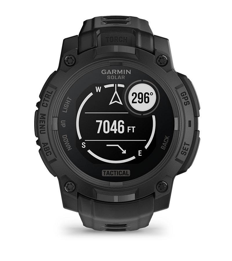 Instinct® 3 – 45 mm, Solar, Tactical Edition, Svart med svart rem