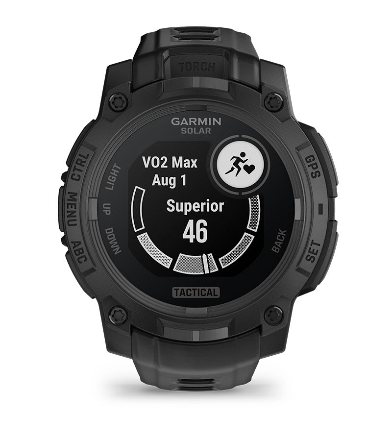 Instinct® 3 – 45 mm, Solar, Tactical Edition, Svart med svart rem