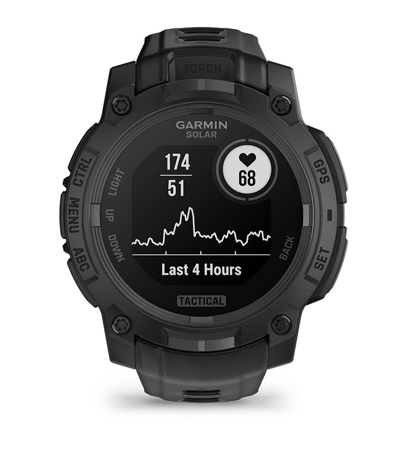 Instinct® 3 – 45 mm, Solar, Tactical Edition, Svart med svart rem