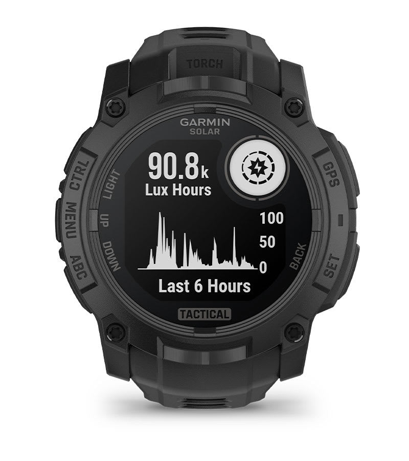 Instinct® 3 – 50 mm, Solar, Tactical Edition, Svart med svart rem