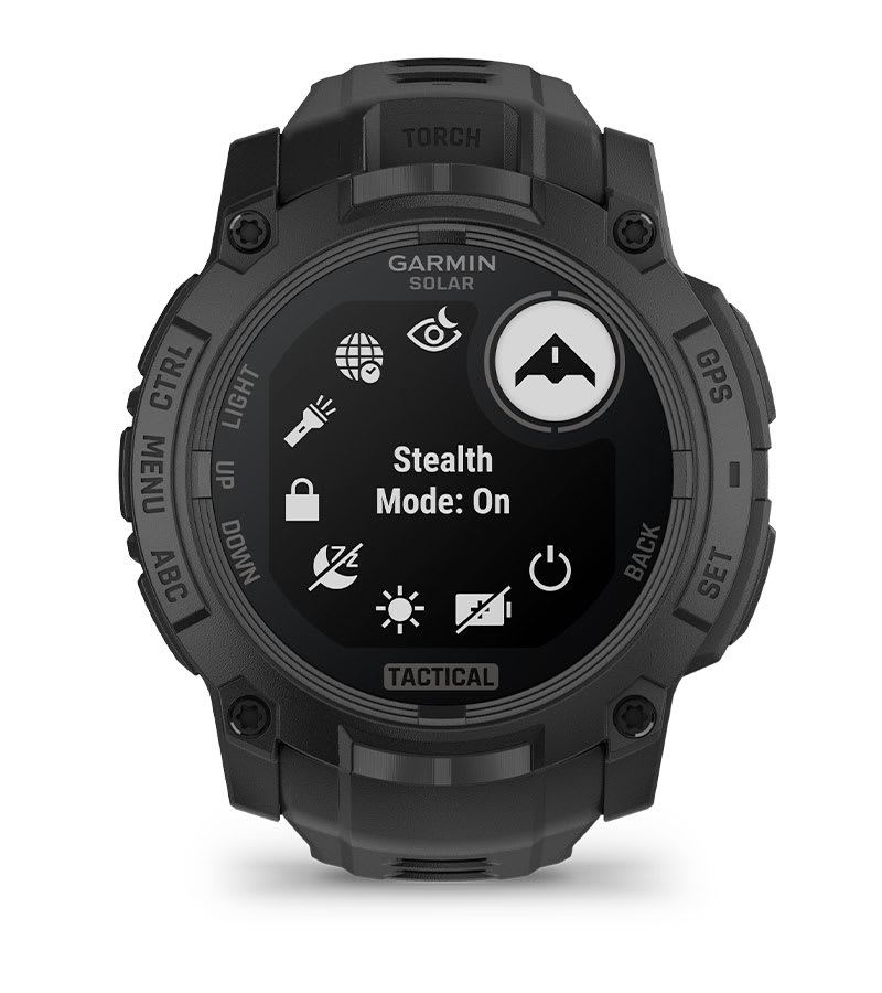 Instinct® 3 – 50 mm, Solar, Tactical Edition, Svart med svart rem