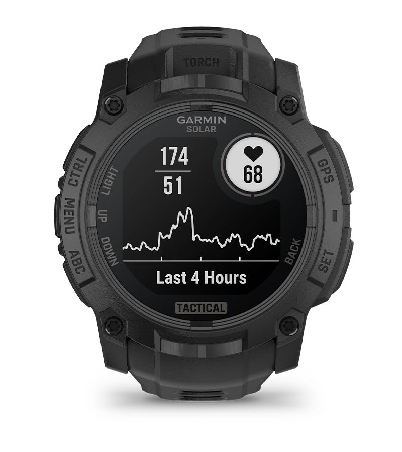 Instinct® 3 – 50 mm, Solar, Tactical Edition, Svart med svart rem