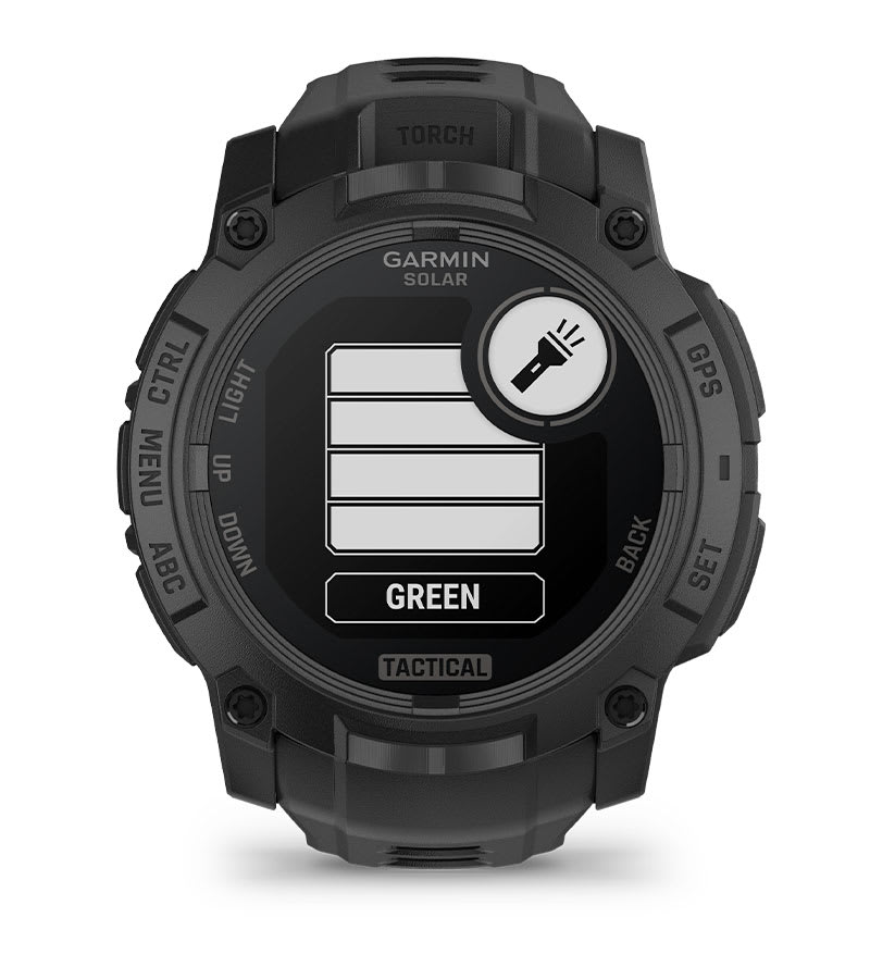 Instinct® 3 – 50 mm, Solar, Tactical Edition, Svart med svart rem