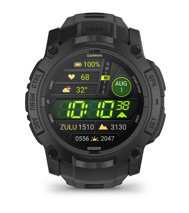 Instinct® 3 – 50 mm, AMOLED, Tactical Edition, Svart med svart rem