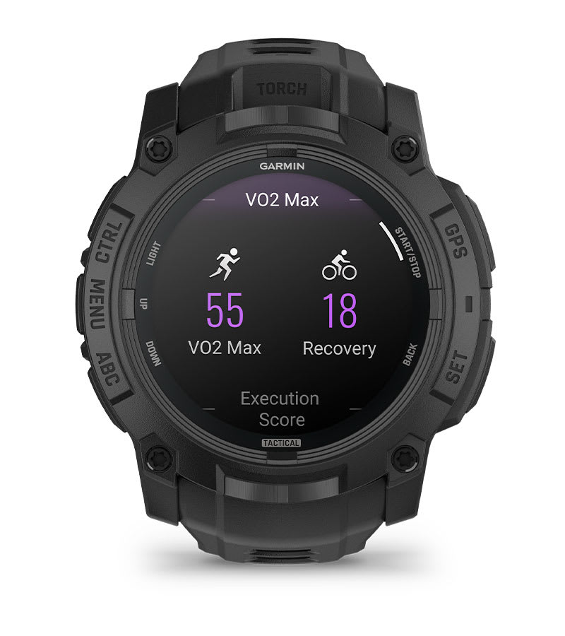 Instinct® 3 – 50 mm, AMOLED, Tactical Edition, Svart med svart rem