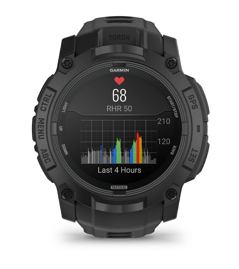 Instinct® 3 – 50 mm, AMOLED, Tactical Edition, Svart med svart rem