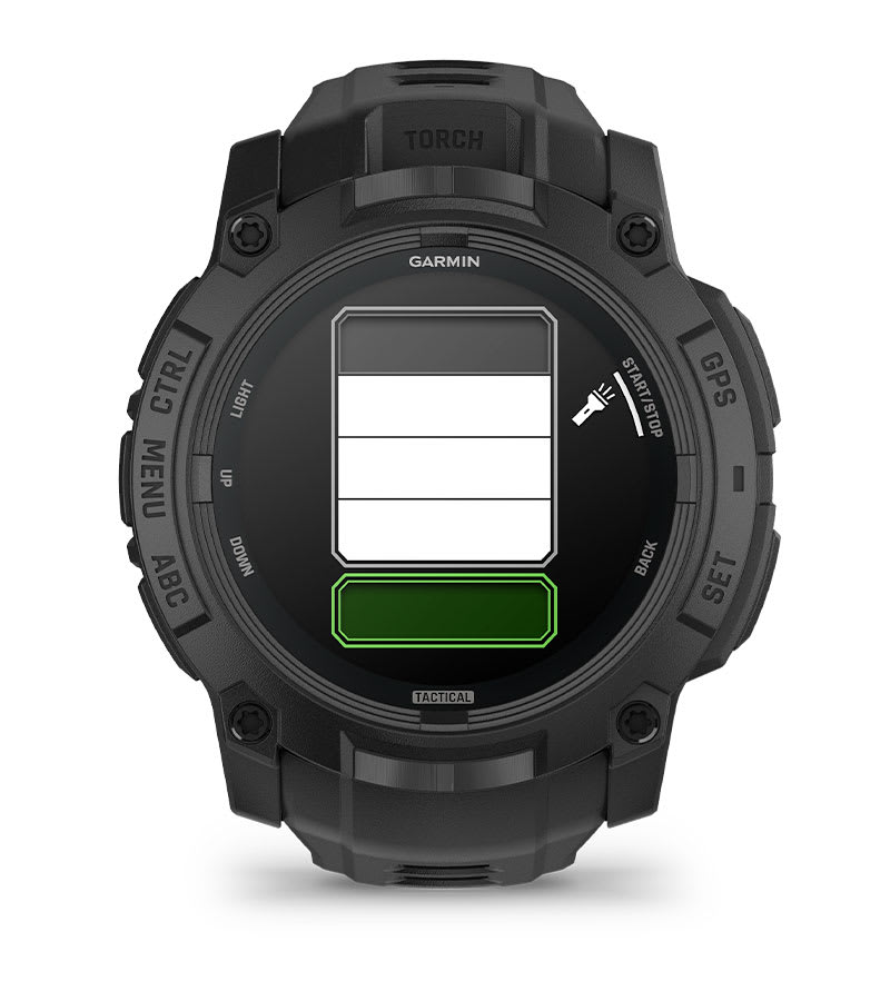 Instinct® 3 – 50 mm, AMOLED, Tactical Edition, Svart med svart rem