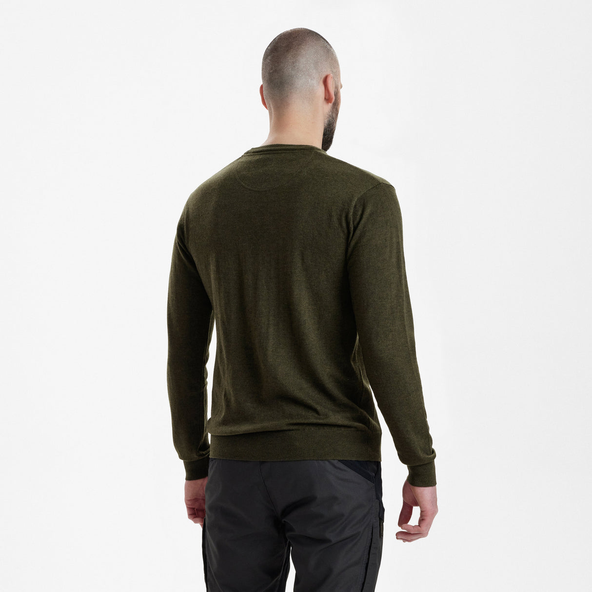 Kingston Strikkegenser Med Rund Hals - Green Melange – Deerhunter