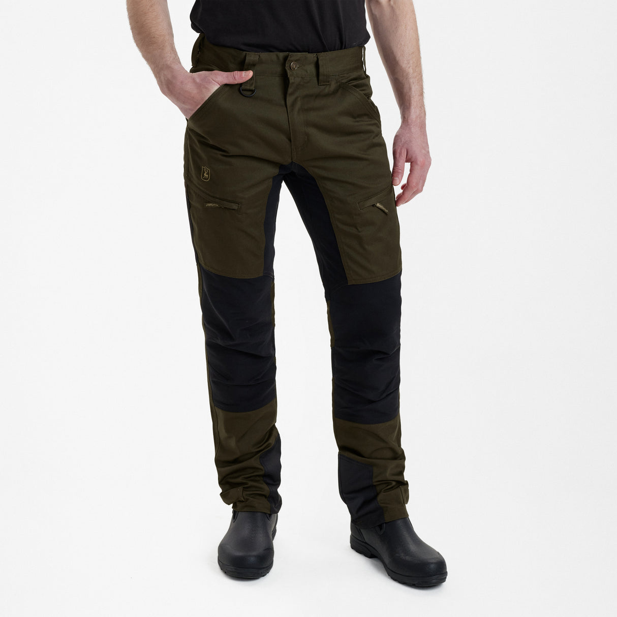 Rogaland stretchbukse med kontrast – Kort – Adventure Green – Deerhunter