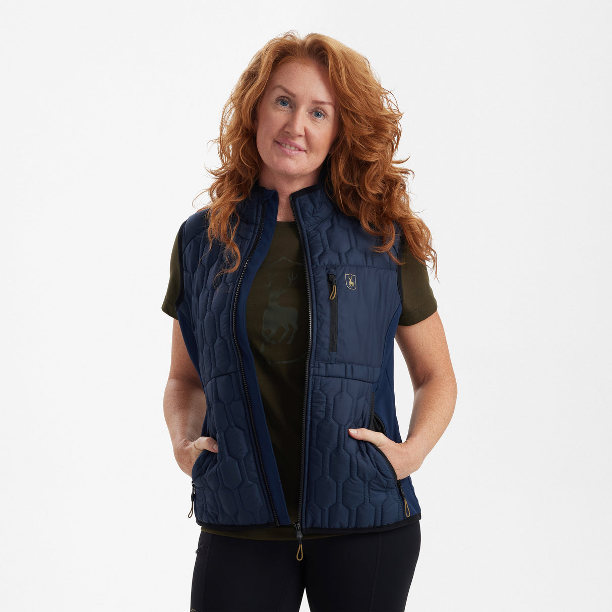 Lady Mossdale vattert vest Dress Blues – Deerhunter
