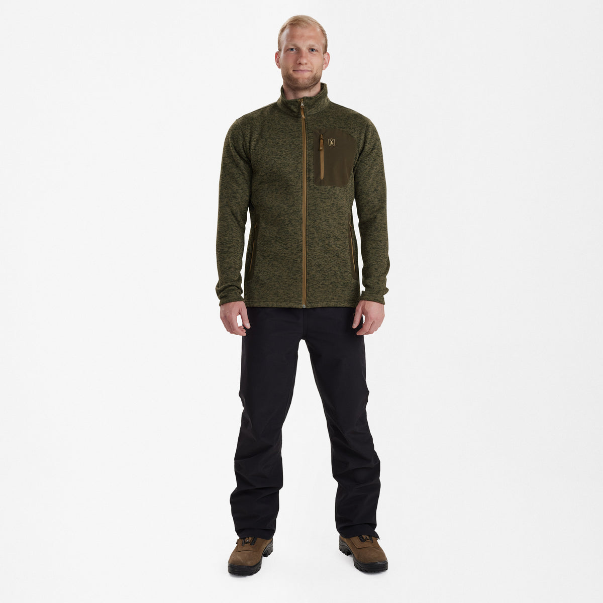 Sarek Strikkejakke - Olive – Deerhunter