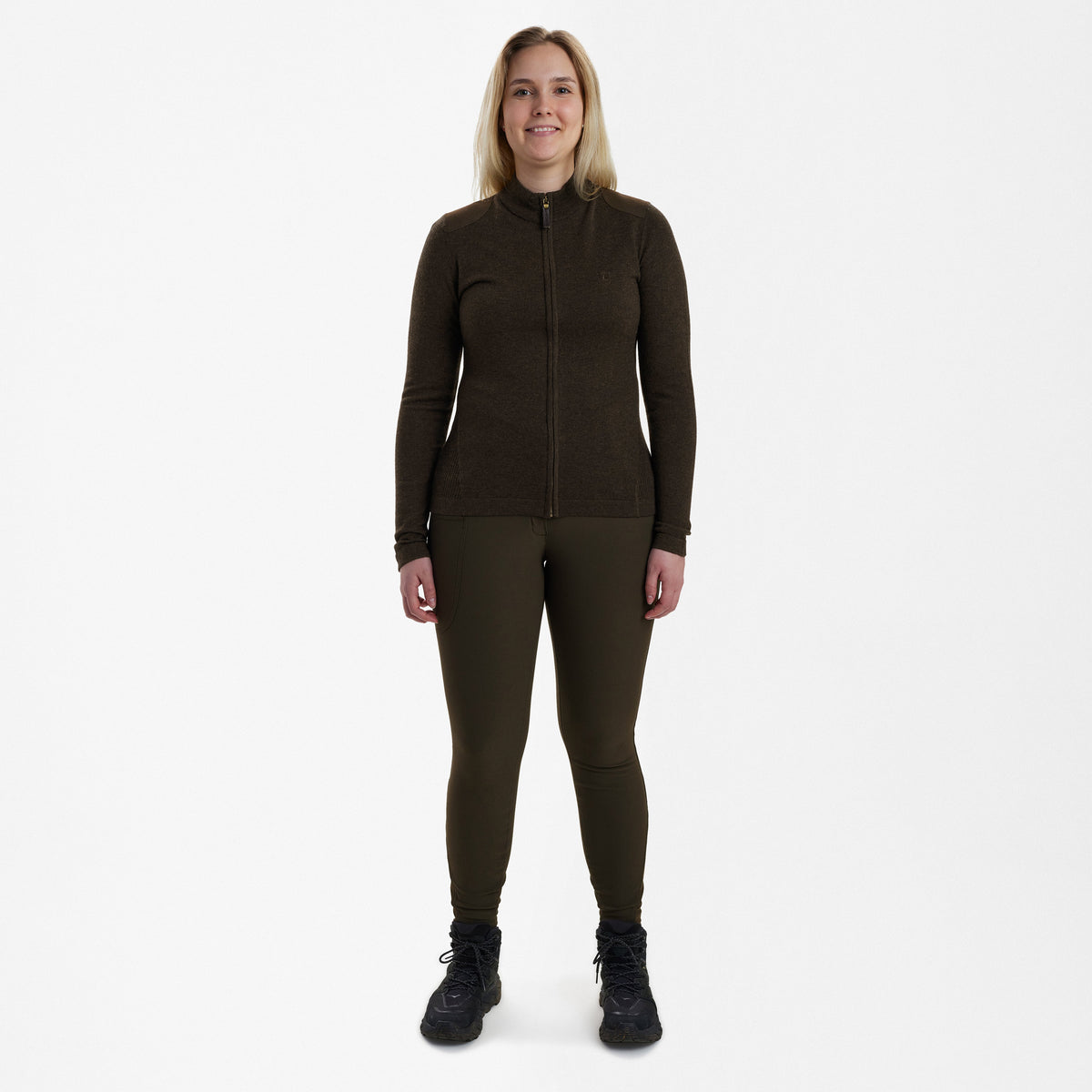 Lady Darlington Strikket Cardigan - Dark Elm – Deerhunter