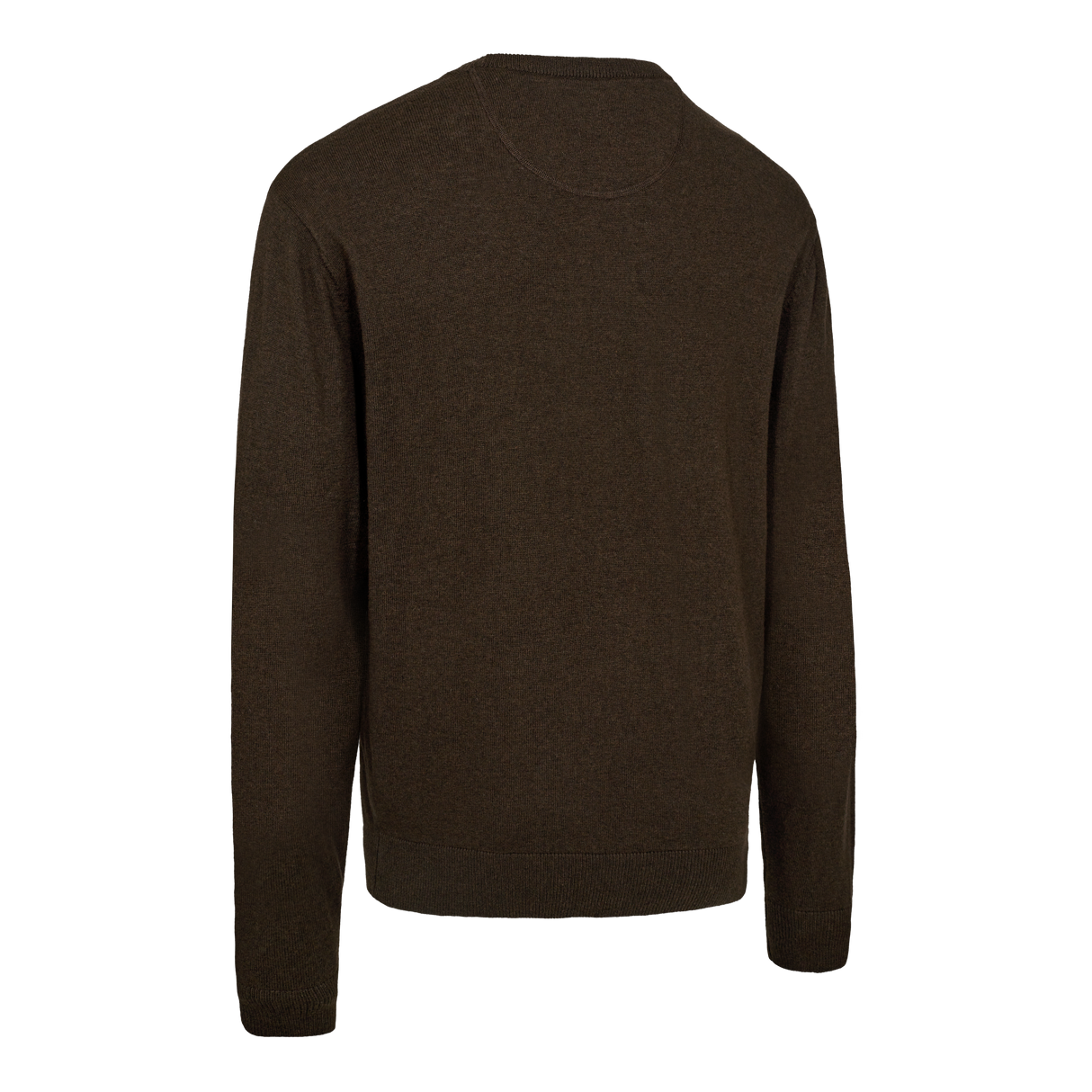 Harrington Strikkegenser Med Rund Hals - Brown Melange – Deerhunter