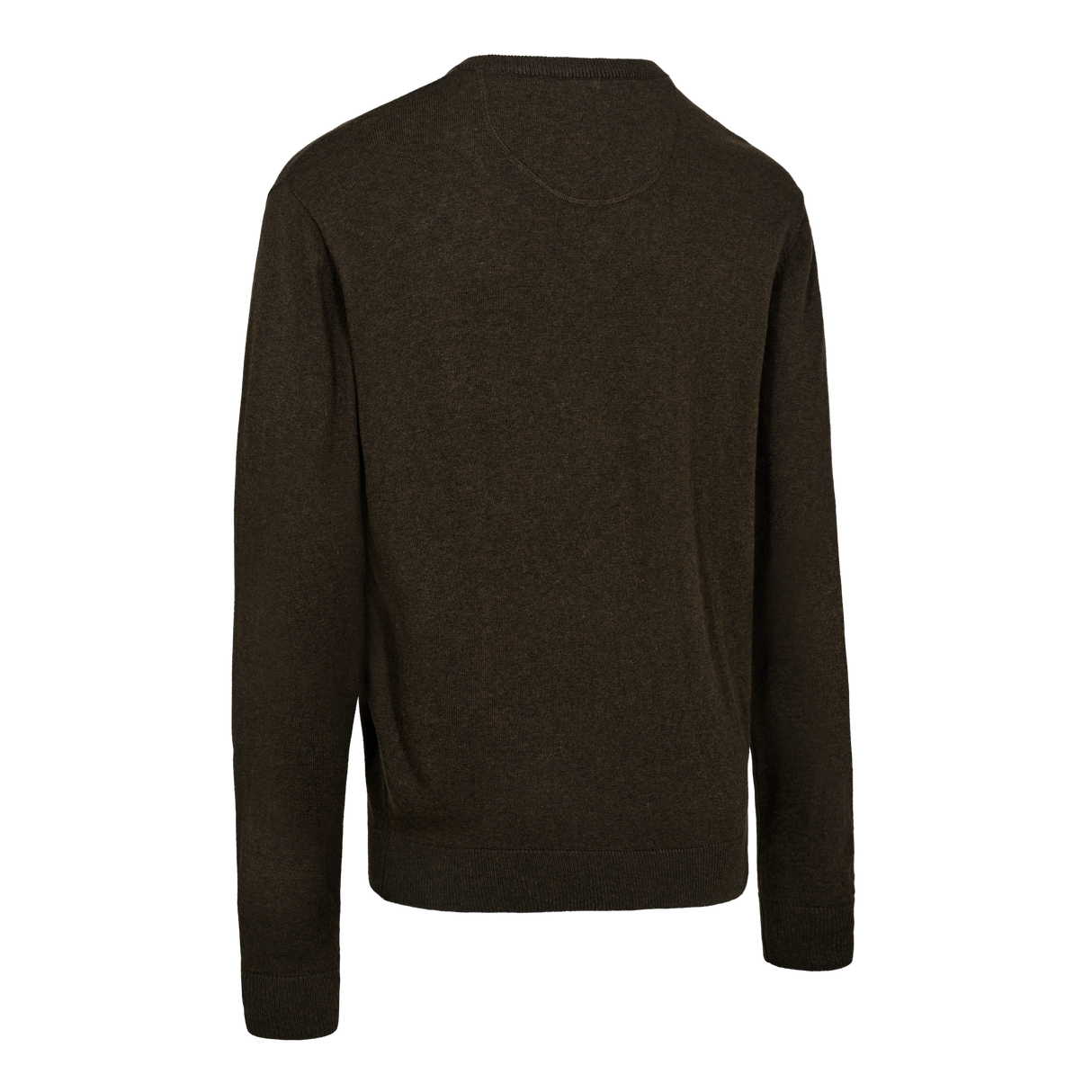 Harrington Strikkegenser Med V-hals - Brown Melange – Deerhunter