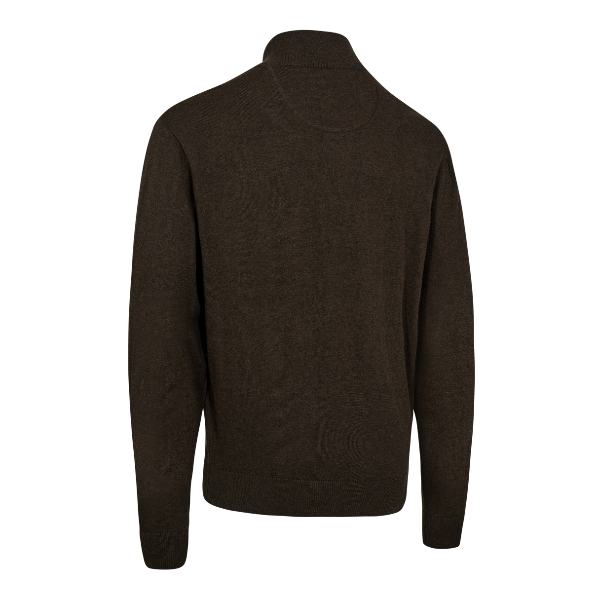 Harrington Strikkegenser Med Glidelåshals Brown Melange – Deerhunter
