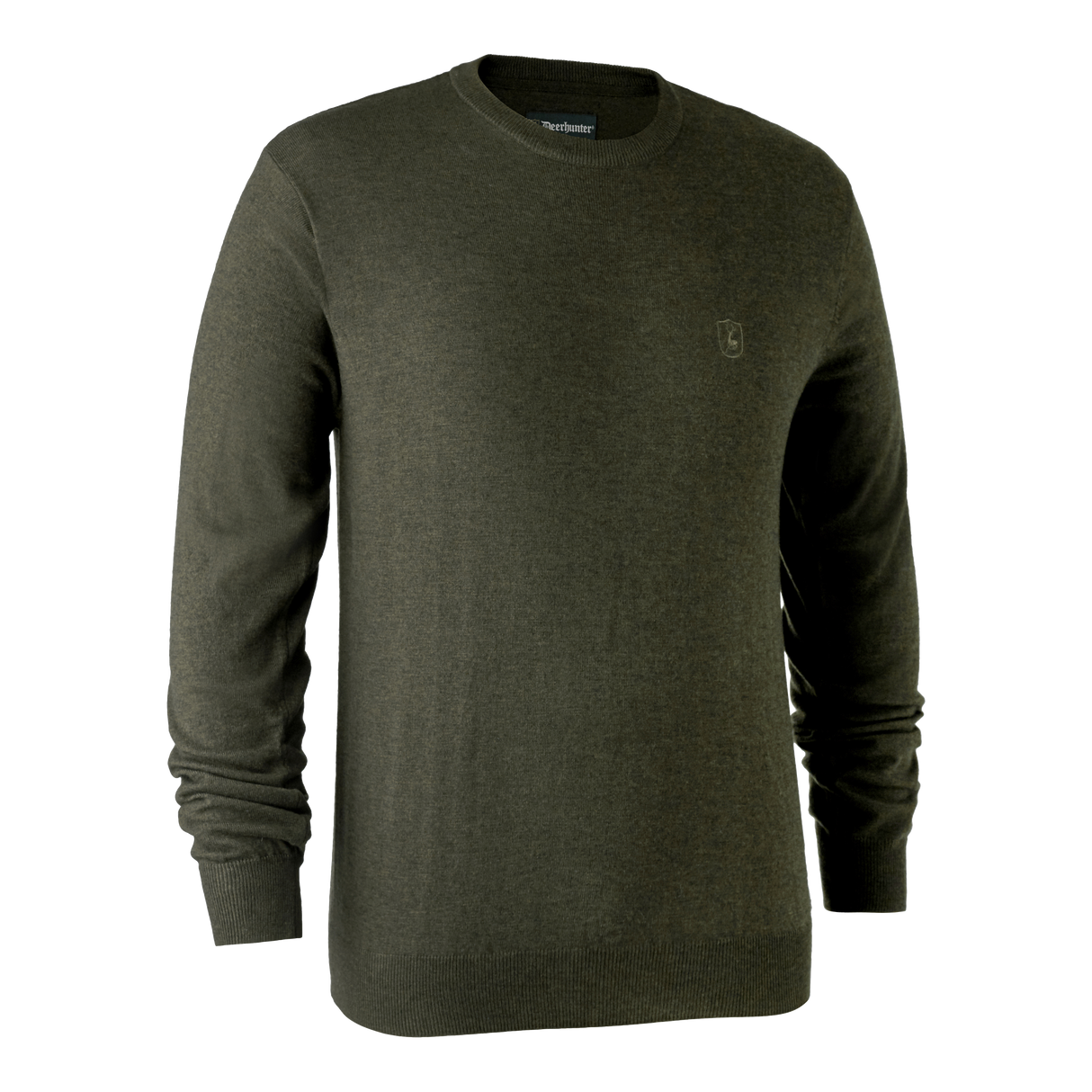 Kingston Strikkegenser Med Rund Hals - Green Melange – Deerhunter