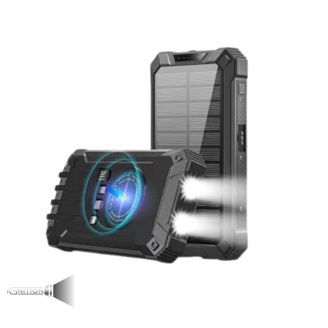 Powerbank - 30 000 mAh Med Solcelle – Ignition