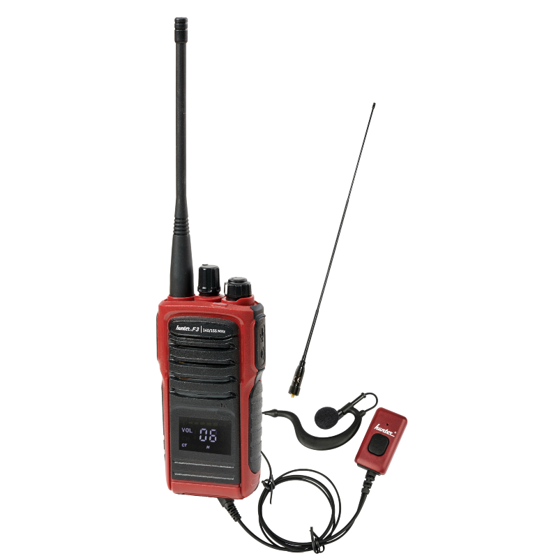 F3 Jaktradio Sett Inkl. Skogantenne Og Mini-Headset – Hunter