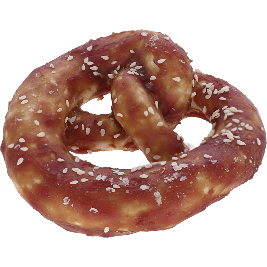 Råhud-pretzel med and, 10x10cm, 75g – Kerbl