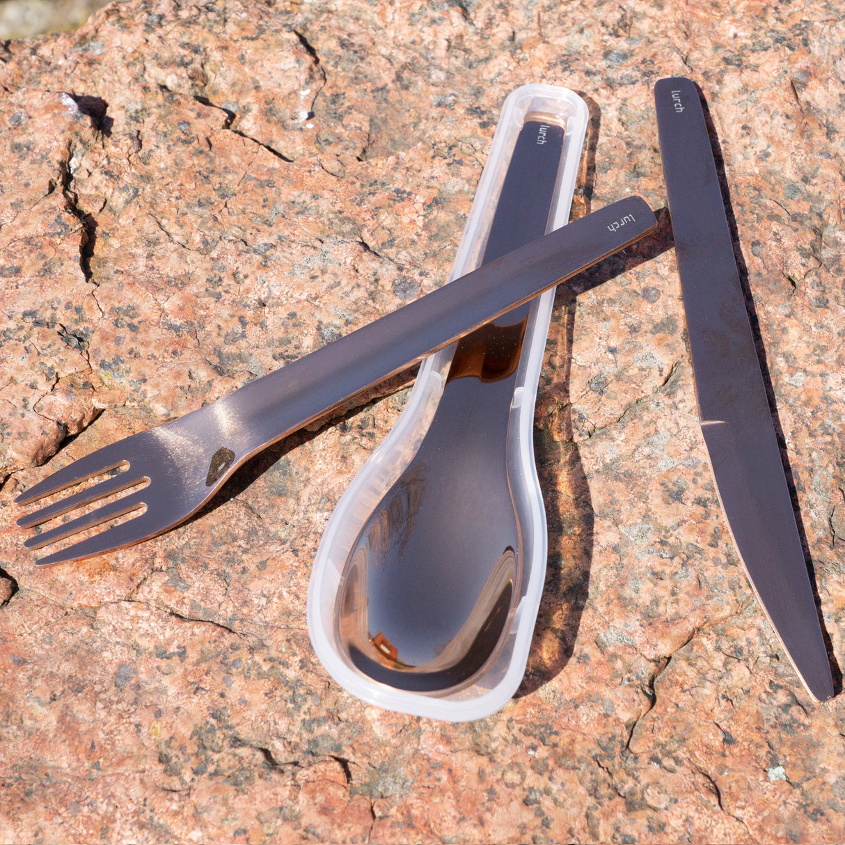 Bestikksett To-Go Rustfritt stål / Bronse med oppbevaringsboks – Lurch