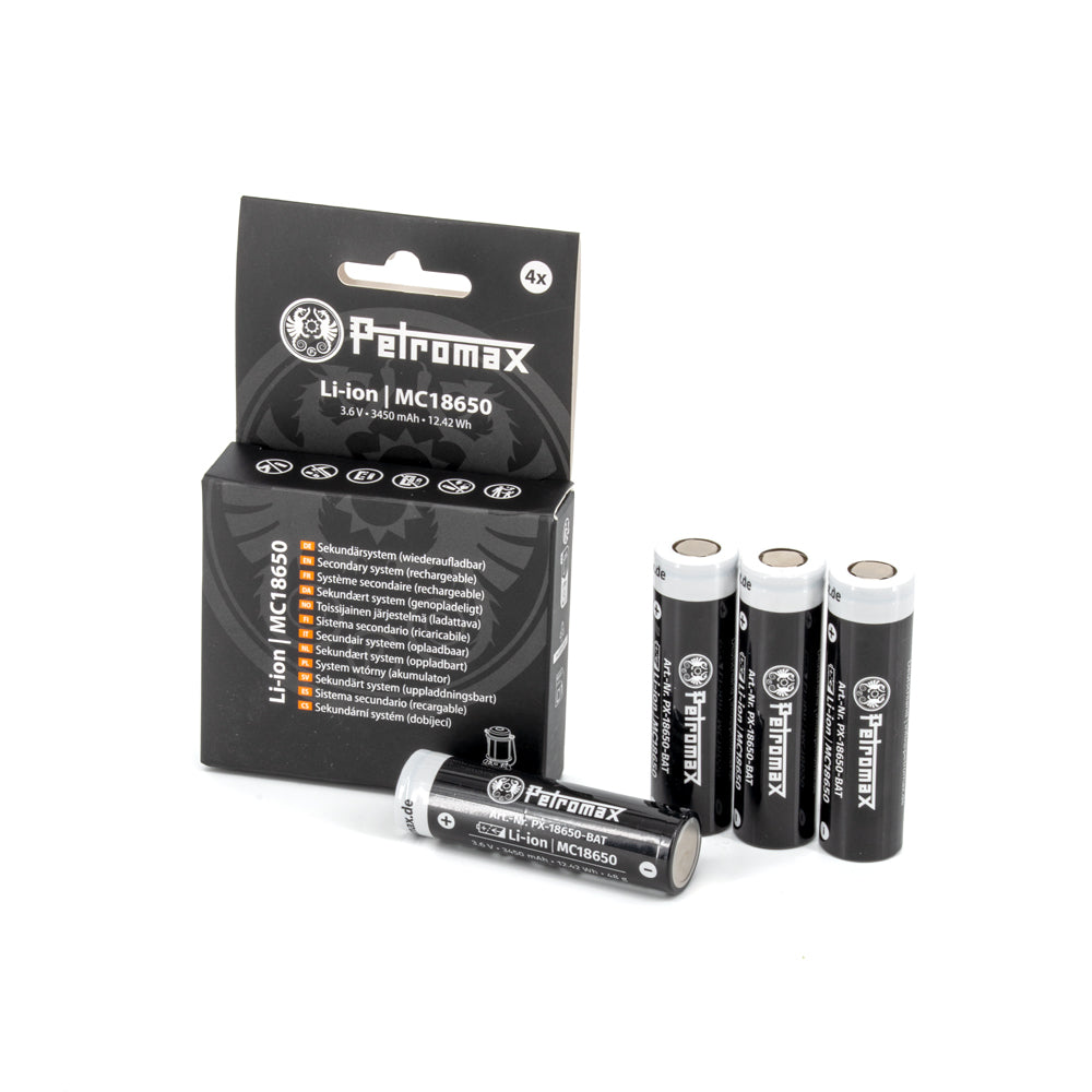 Oppladbare Li-ion-batterier 18650 (4-pakning) – Petromax